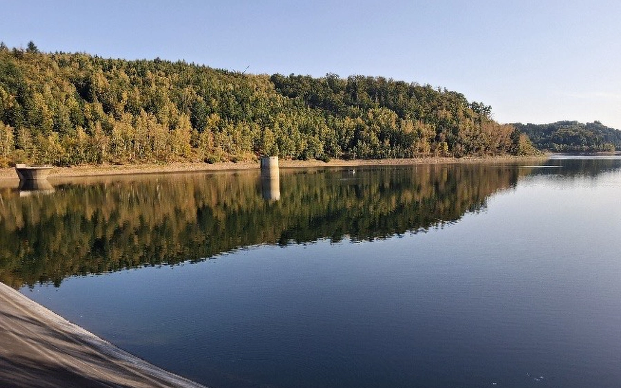 2608-news Talsperre Nonnweiler/Saarland im August 2026 zu ca. 75 % gefüllt.